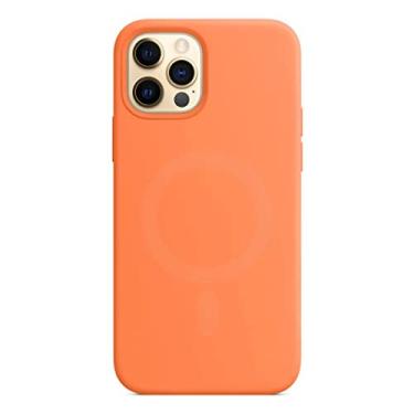 Imagem de Capinha capa para iPhone 12 Mini Silicone com imã, Laranja