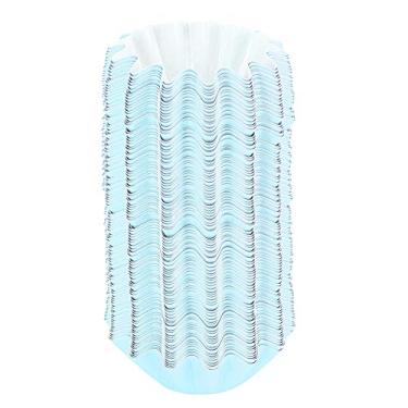 Imagem de Forros de cupcake, copos de papel descartáveis para assar em forma de flor, caixas de papel para muffins antiaderentes, embalagens para muffins, 100 peças (azul celeste)