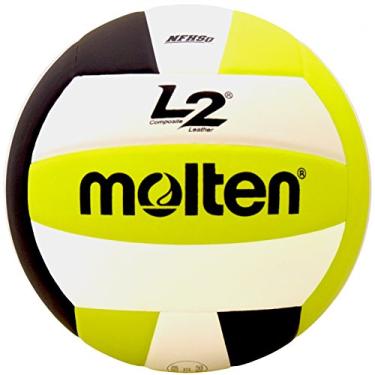 Imagem de Molten Bola de vôlei L2 aprovada pela NFHS, preto/limão (IVU-BLK/LIM-HS)
