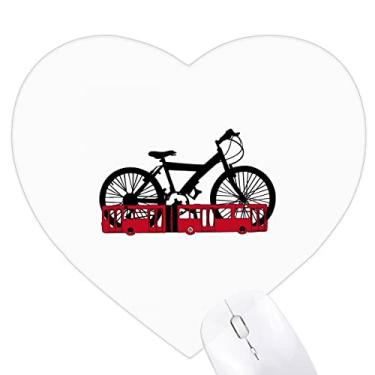 Imagem de Bus Bicycle Operation Art Deco Mouse pad moderno coração tapete de borracha para escritório