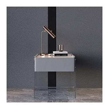 Imagem de jinyi2016SHOP Mesas Laterais de Cama Quarto Ardósia Mesa de Cabeceira Pequena Mesa de Cabeceira Pequena Gaveta Armazenamento Mesa de Cabeceira Mesas de Cabeceira para Quarto (Cor: E, Comprimento: 40 cm)