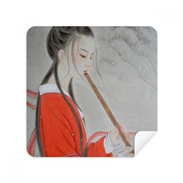 Imagem de Red Beauty Flaute óculos de pintura chinesa pano limpador de tela tecido de camurça pacote com 2