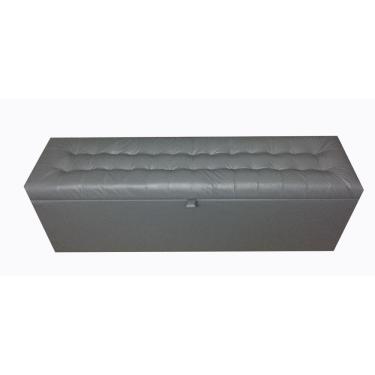 Imagem de Recamier Puff Baú Beira De Cama 1,38  100% Mdf - Cinza Corino