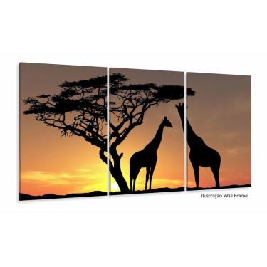 Imagem de Quadro Em Tecido Africa Paisagens Natureza 120x60 3 peças