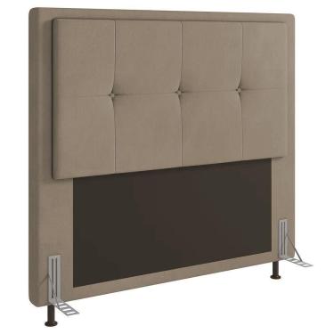 Imagem de Cabeceira Ametista Cama Box King 195cm Suede Bege