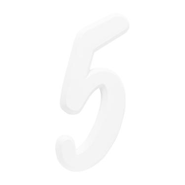 Imagem de Número Residencial Para Casa 5 Branco 3D 22cm