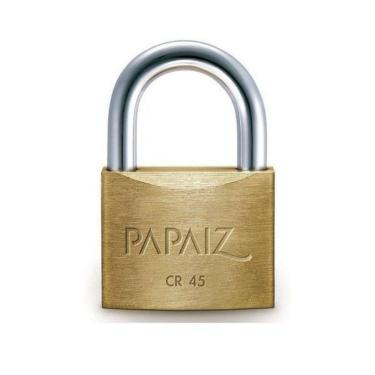 Imagem de Kit 5 Cadeado De latão Maciço Com Haste Curta Papaiz Cr 45mm