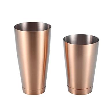 Imagem de Coqueteleira,Pro Bar Shaker Boston Shaker, A?o Inoxid¨¢vel Martini Shaker Misturador de Bebidas para Bartending Ferramentas Essenciais Latas de Metal Ponderadas Conjunto Cocktail Shaker para(copp