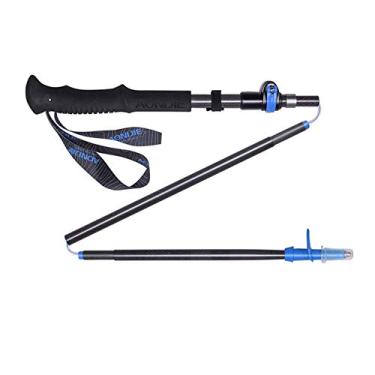 Imagem de Bastões de caminhada ajustáveis de fibra de carbono ultraleve com tiras – Bengalas dobráveis dobráveis para caminhar, estende até 51,1 colapsos até 33,7 cm para caminhadas, esqui, acampamento, caminhada, mochilão, noites