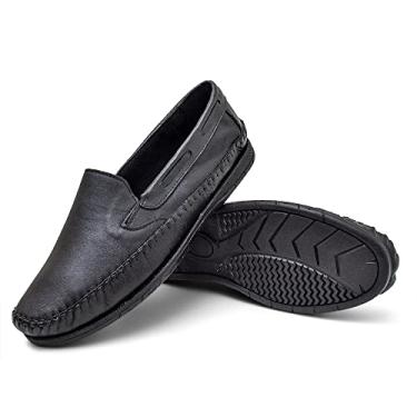 Imagem de Sapatilha Masculino Mocassim Couro Legitimo Cor:Preto;Tamanho:39;Genero:Masculino