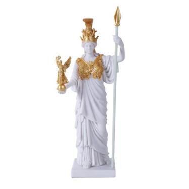 Imagem de Pacific Giftware Greek Roman Deity Virgin Patroness of Athens Athena Greek Goddess Figurine Wisdom War Strategy Classical Finish in Gold Leaf