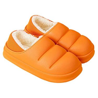 Imagem de Pantufas femininas aconchegantes de espuma viscoelástica para uso interno e externo para casa com forro de pelúcia para uso interno/externo com sola de borracha