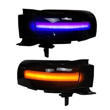 Imagem de Indicador de luzes de mudança sequencial com espelho lateral de LED dinâmico para VW T-ouran 1T1 1T2 2003-2009 (amarelo-azul)