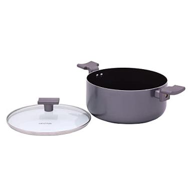 Imagem de Mimo Style Caçarola Sartin 20cm Suporta 2,8L - Estrutura em Alumínio Revestida em Cerâmica, Base Alto Relevo. Tampa Vidro Temperado. Alças e Cabos Soft-Touch. Fogão a Gás, Elétrico