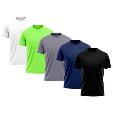 Imagem de Kit 5 Camisetas Masculina Dry Fit Proteção Solar UV Térmica Academia Treino Caminhada Esporte Camisa Praia Blusa, Tamanho GG