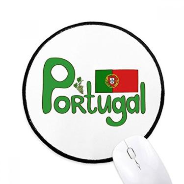 Imagem de DIYthinker Tapete redondo para computador com estampa verde da bandeira nacional de Portugal para mesa de escritório