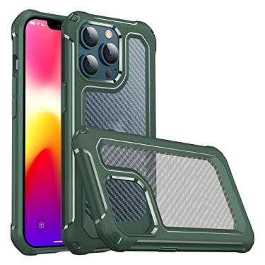 Imagem de Capa para iPhone 14/14 Pro/14 Plus/14 Pro Max, capa de proteção militar translúcida resistente à prova de quedas capa à prova de choque e protetor de tela, verde, 14 Plus 6,7"