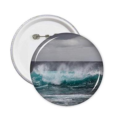 Imagem de Emblema de botão para decoração de 5 peças com imagem da natureza e ondas do oceano
