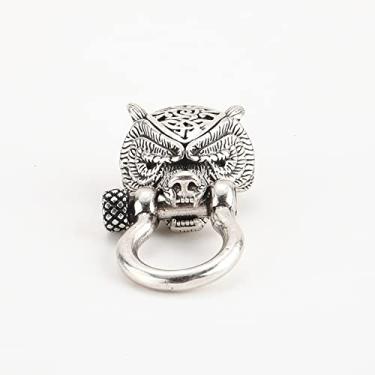 Imagem de Materiais para fabricação de joias ferramentas ao ar livre contas de paracorda, contas espaçadoras de ouro bordado cabeça de urso animal acessórios de pulseira DIY (prata retrô)