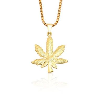Imagem de CNBPIC Hip Hop Maple Folha Colar Planta Folha Pingente Festa Joias Presente