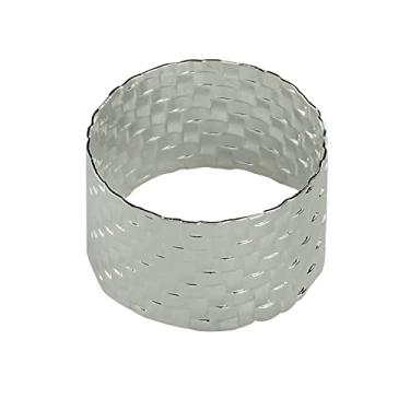 Imagem de Conjunto 4 Anéis para Guardanapos de Metal Trançado Prata 5cm x 3cm - Wolff