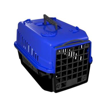 Imagem de Caixa De Transporte N.1 Cão Cachorro Gato Pequena Azul - Mecpet