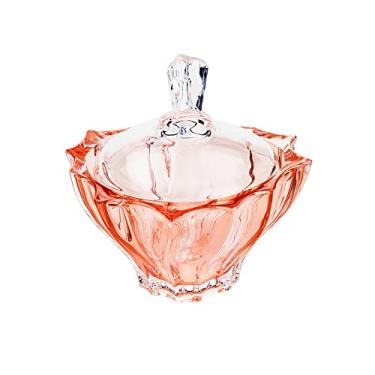 Imagem de Potiche Decorativo de Cristal com Tampa Paradise Coral 12cm x 12cm - Wolff