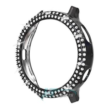 Imagem de Capa Bumper Case Luxury2 compatível com Samsung Galaxy Watch Active 2 44mm SM-R820 e SM-R825 - Marca LTIMPORTS (Preto Brilho)