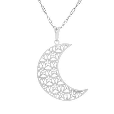 Imagem de Colar Lua 27mm - Sunshine Cristais Cor:Prata