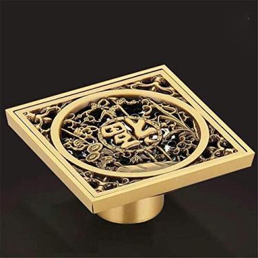 Imagem de Filtro de ralo do chuveiro com tampa removível Ralo do chuveiro anti-mosquito Cobre com proteções de drenagem Ralo de resíduos para banheiro Lavanderia