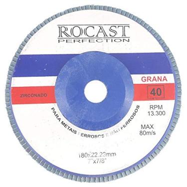 Imagem de Disco de Lixa Flap Disc - 180 x 22mm - Ref. GR. 40 Rocast 102,0005