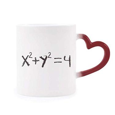 Imagem de Caneca Matemática Kowledge Equação de Círculo Sensível ao Calor Caneca de Grés Mudança de Cor Vermelha