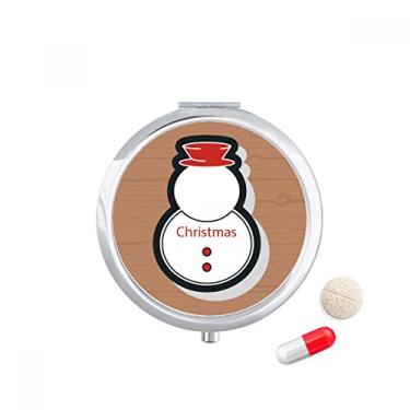 Imagem de Caixa de comprimidos de Natal com ícone de boneco de neve de Natal, caixa de armazenamento de remédios