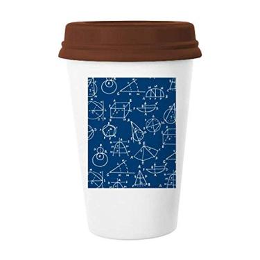 Imagem de Caneca geométrica de ciência matemática, copo de cerâmica de vidro para beber café