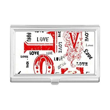 Imagem de Carteira de bolso para cartões de visita com amor vermelho e preto