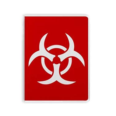 Imagem de Diário de capa macia para caderno, marca de aviso, quadriculado, vermelho