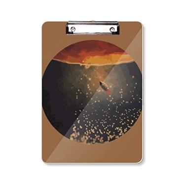 Imagem de Prancheta de paisagem espacial universo e alienígena pasta, bloco de anotação, placa de apoio A4