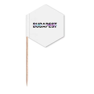 Imagem de Urban Radio Budapest Architecture Bandeiras de palitos de cupcakes palitos de festa celebração