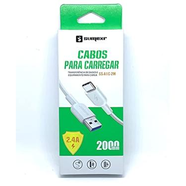 Imagem de Cabo USB Tipo C Emborrachado 2 m 2.4A Sumexr