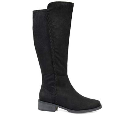 Imagem de Bota de equita o feminina confort vel Brinley Co, Black Wide Calf, 7.5