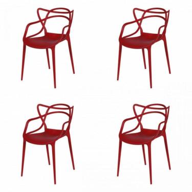 Imagem de Kit 4 Cadeiras Allegra Solna OR Design Vermelho