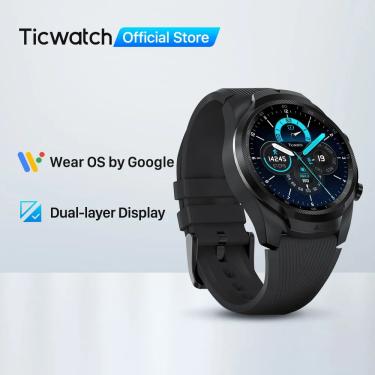 Ticwatch E3 Smartwatch Wear OS do Google for Men Women Qualcomm Snapdragon  Wear 4100 Platform Health Monitor Fitness Tracker GPS NFC Mic Speaker IP68  À prova d'água iOS Android Compatível