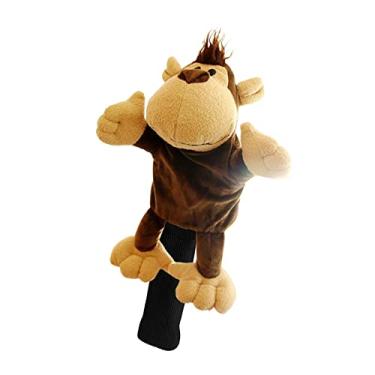 Imagem de Deevoka Tampas de Cabeça de de Taco de Golfe de Pelúcia, Capas de Cabeça de Madeira de Golfe para Animais preciosos, Acessórios para, Macaco