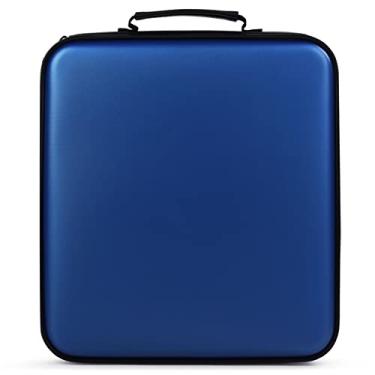 Imagem de TIMCORR Estojo de CD para DVD – Organizador de disco portátil com capacidade 432 e suporte para fichário de carteira de CD para viagem de carro | Mídia (azul)