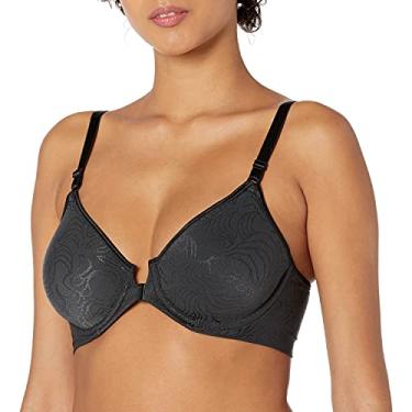 Imagem de Bali Sutiã feminino Comfort Revolution com fecho frontal e aro DF3P66, Preto, 36DD