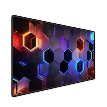 Imagem de Mouse Pad Gamer Grande Speed Anti Derrapante Profissional Desk Pad Large Wide 100x50 - Hexagonal Dropshot