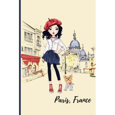 Imagem de Caderno de Paris Journal: caderno de menina francesa com Yorkie terrier ou diário de viagem para escrever pensamentos e aventuras diárias