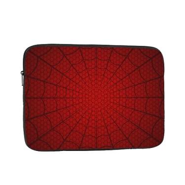 Imagem de Capa para laptop de teia de aranha em vermelho de 13 polegadas compatível com MacBook Air, capa para notebook para homens e mulheres, estudantes universitários