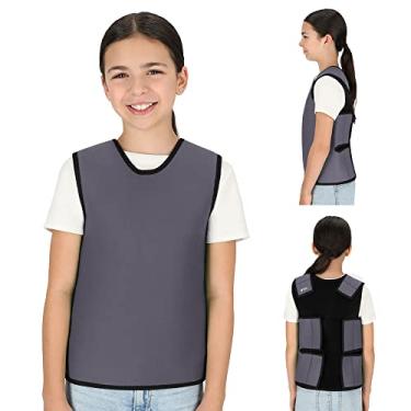 Imagem de Colete de compressão sensorial com suprimentos especiais, conforto de pressão profunda para o autismo, hiperatividade, transtornos de processamento de humor, respirável, ajustável à forma, crianças e adultos, Cinza, Medium (20 x 36 Inch)