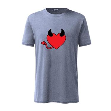 Imagem de Camiseta de Dia dos Namorados Masculina Feminina para Casal dos Namorados Combinando para Dia dos Namorados Camisetas para Homens e Mulheres, Cinza (unissex), 3G